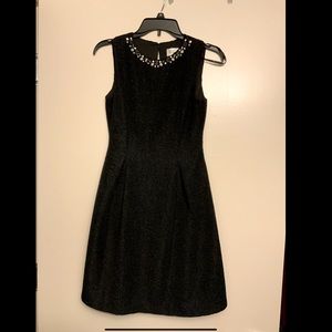 Eliza J Beaded Sparkly Little Black Dress Flare